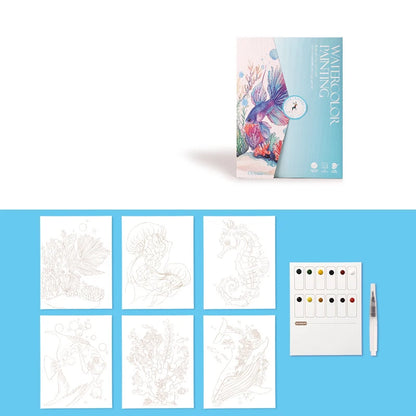 Watercolor Painting Sets - 6 Creative Kits with Paper & Pen
