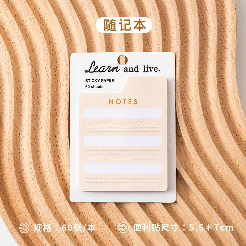 60 Pages Memo Pad Self-adhesive Mini List Note Paper Dual Daily Scheduler Planner Yearly Office Plan