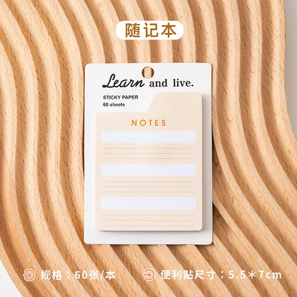 60 Pages Memo Pad Self-adhesive Mini List Note Paper Dual Daily Scheduler Planner Yearly Office Plan