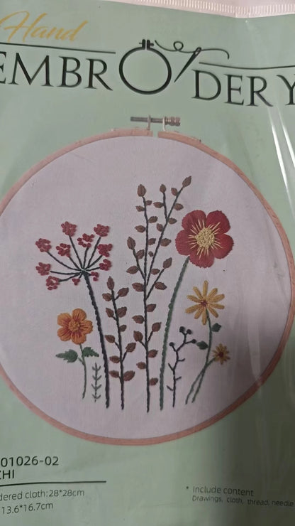 Embroidery Kit: Beginner Cross Stitch Flower Set