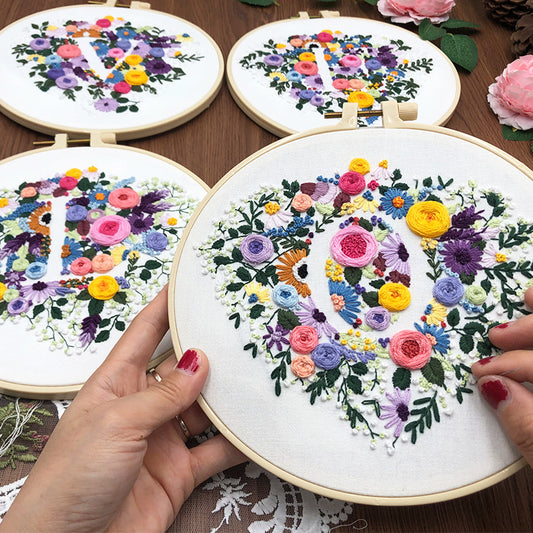 Embroidery Set: Floral Cross Stitch Kit for Beginners