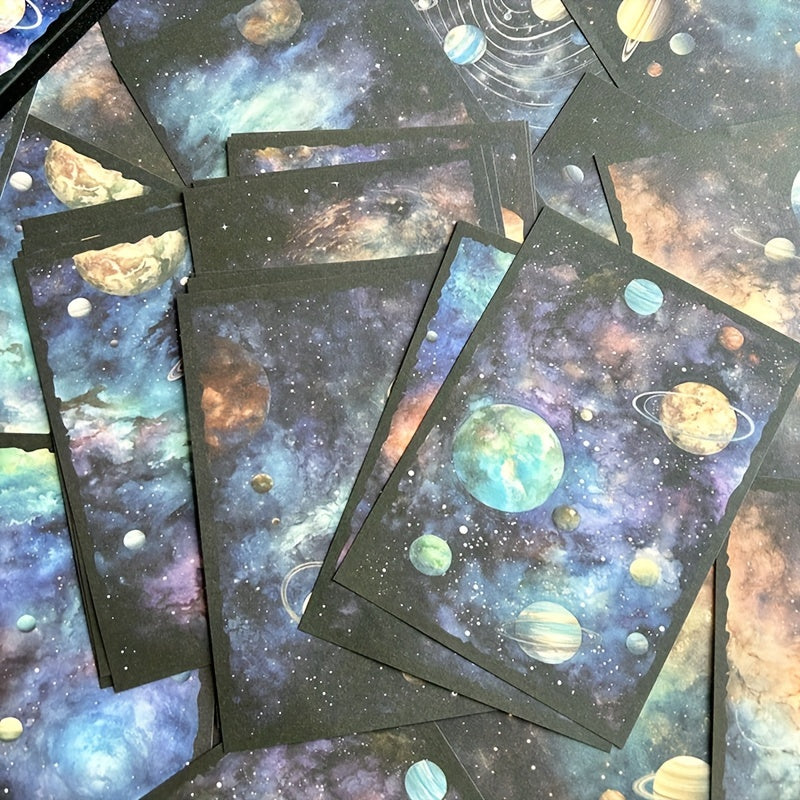 Lunar Starry Sky Scrapbooking Paper - 30 Sheets Retro Design