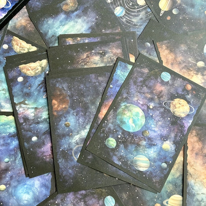 Lunar Starry Sky Scrapbooking Paper - 30 Sheets Retro Design