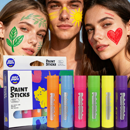 Oil Pastels: Neon Tempera Paint Sticks - No Mess, Quick Dry, Washable Fun