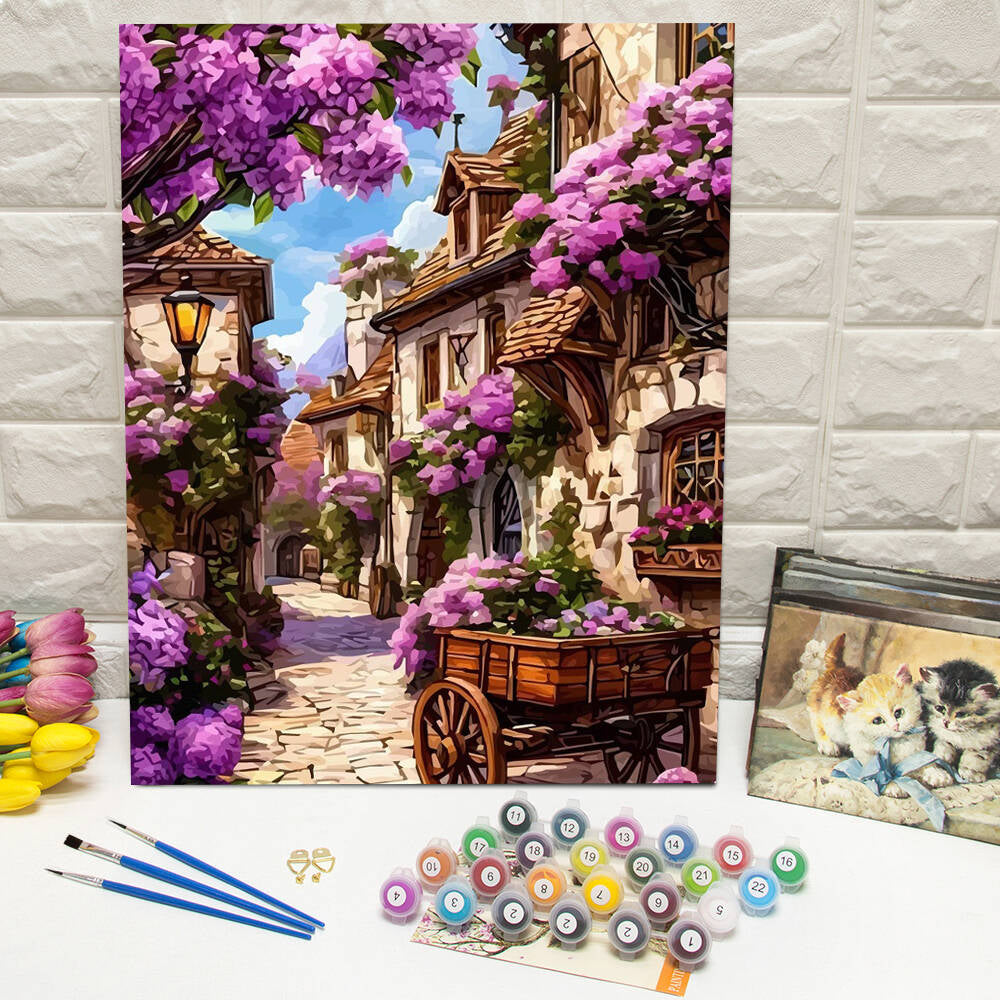 DIY Painting By Numbers: Flower House Canvas Art Kit