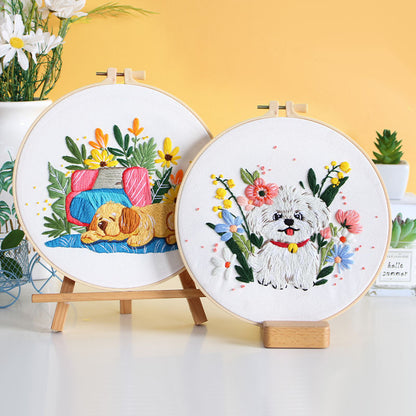 Embroidery Kit: Cute Floral Design, Complete DIY Set