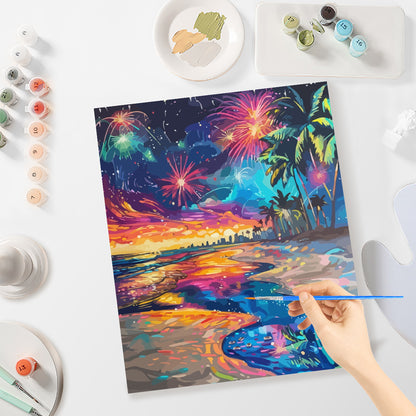 Paint By Numbers Kit 40x50cm - Beach Night Art for Adults