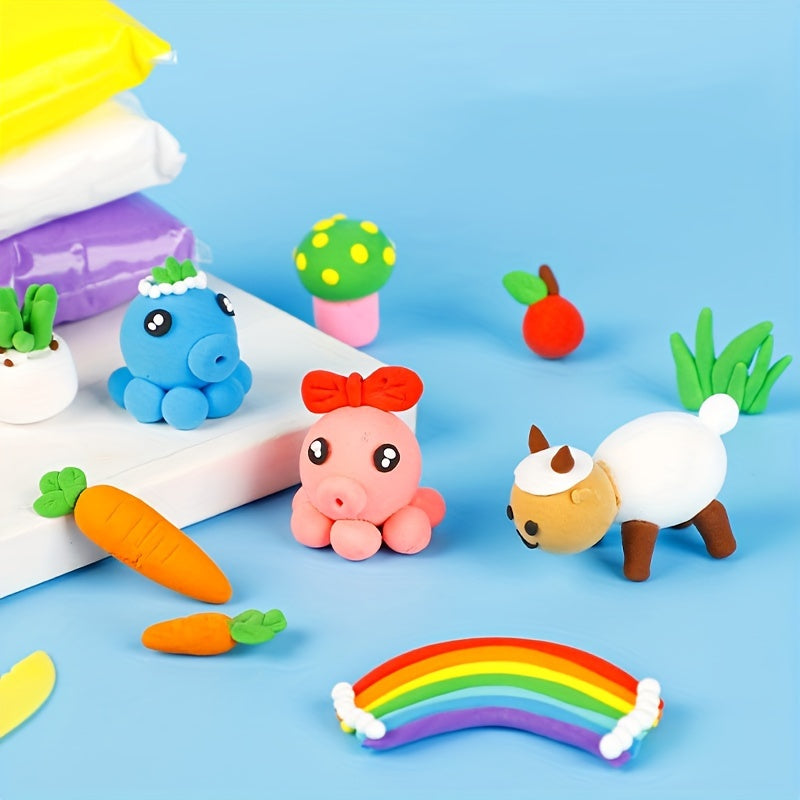 Air Dry Clay Set - Non-Toxic, Vibrant Colors & Tools