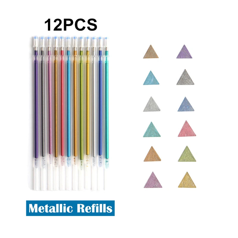 Gel Pens: Metallic Glitter Gel Pens 12/24Pcs for Art & Journals
