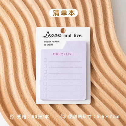 60 Pages Memo Pad Self-adhesive Mini List Note Paper Dual Daily Scheduler Planner Yearly Office Plan