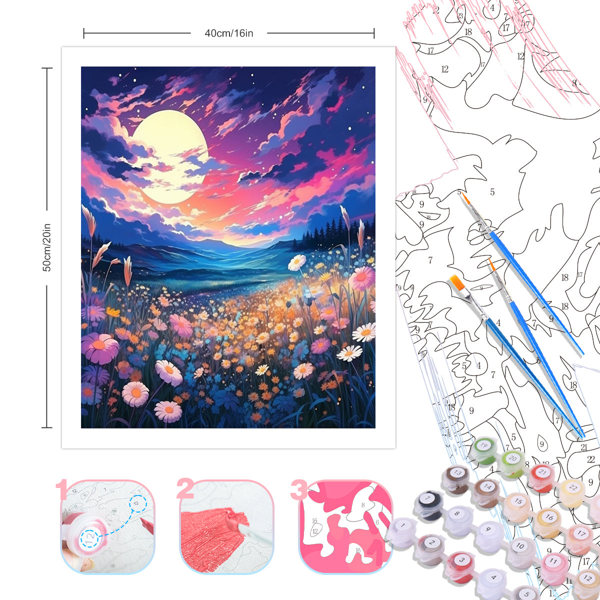 Paint by Numbers: Custom Flower Paint By Numbers Kit - DIY Acrylic Art Gift