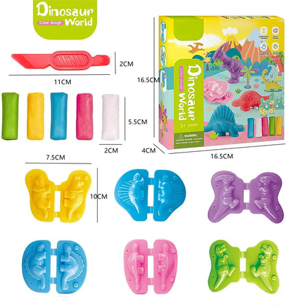Playdough Dinosaur Set - Air Dry Clay & Molds for Kids