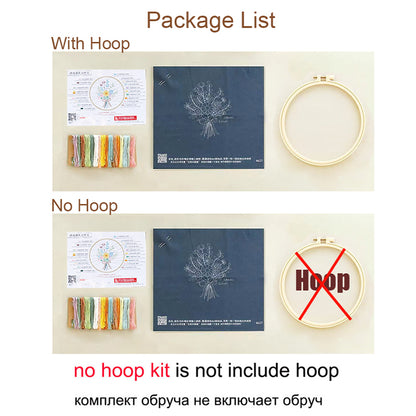 Embroidery Set: Floral Cross Stitch Kit for Beginners