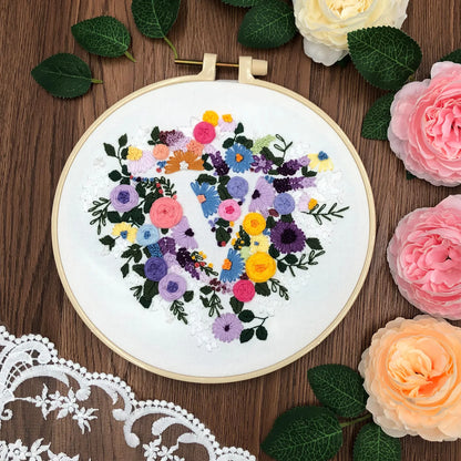 Embroidery Set: Floral Cross Stitch Kit for Beginners