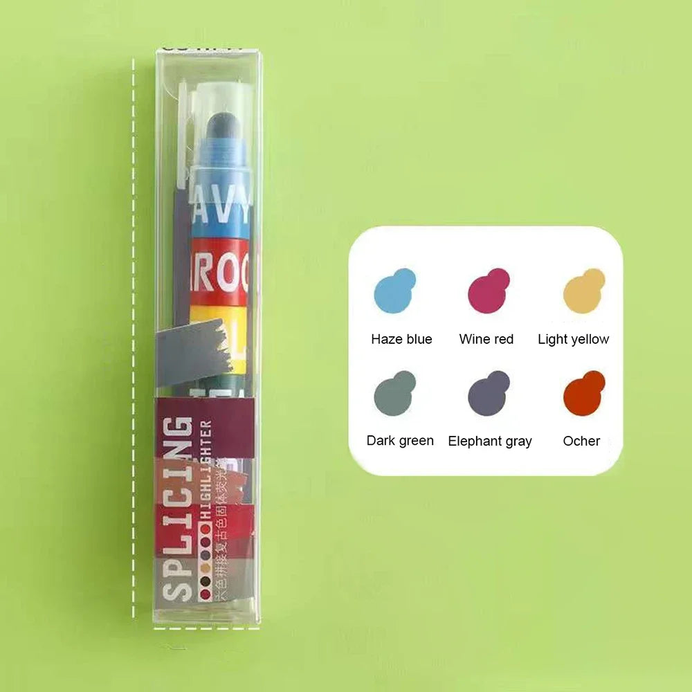 Color Highlighter Detachable Cute Pens for Kids & Students