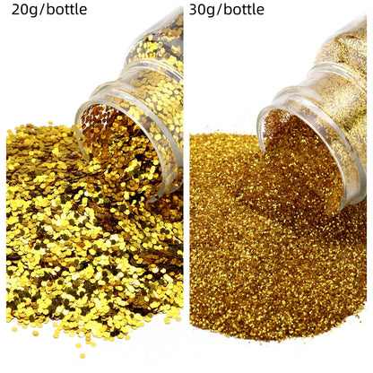 Glitters Sprinkles Powder: Colorful Hexagonal Nail Art