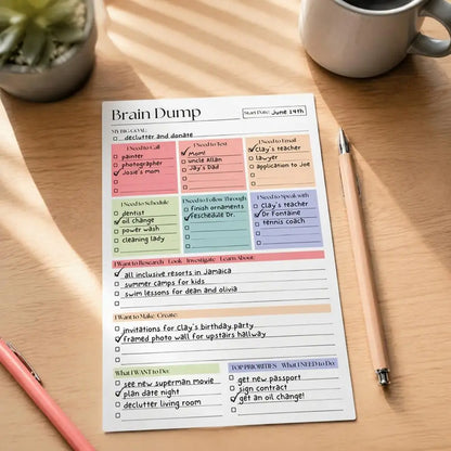 Professional Project Tracking Book A5 To-do List Notebook with 50 Pages Planner Brain Dump Journal Sturdy Binding for Scheduling