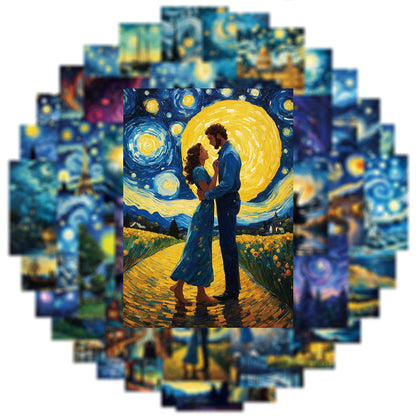 Oil Painting: Van Gogh Starry Sky Stickers - 10/30/50pcs Art Decals
