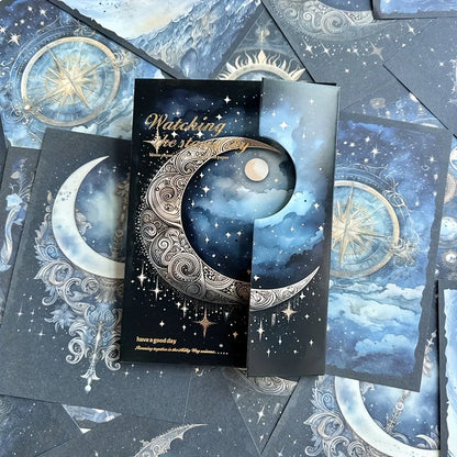 Lunar Starry Sky Scrapbooking Paper - 30 Sheets Retro Design