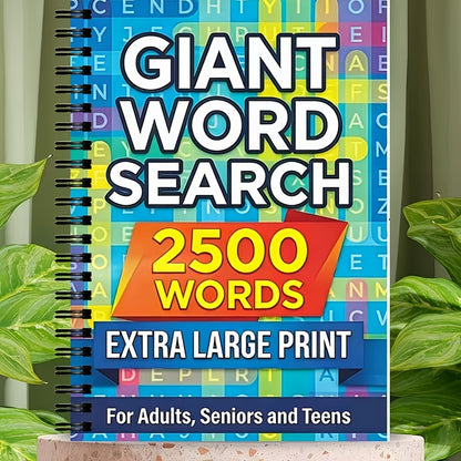 Giant Word Search Puzzle Book: 2500 Words, Extra Large Print
