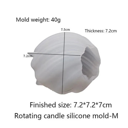 Silicone Mold: 3D Rotating Pillar Candle Mold - Geometric Wave Silicone Mould