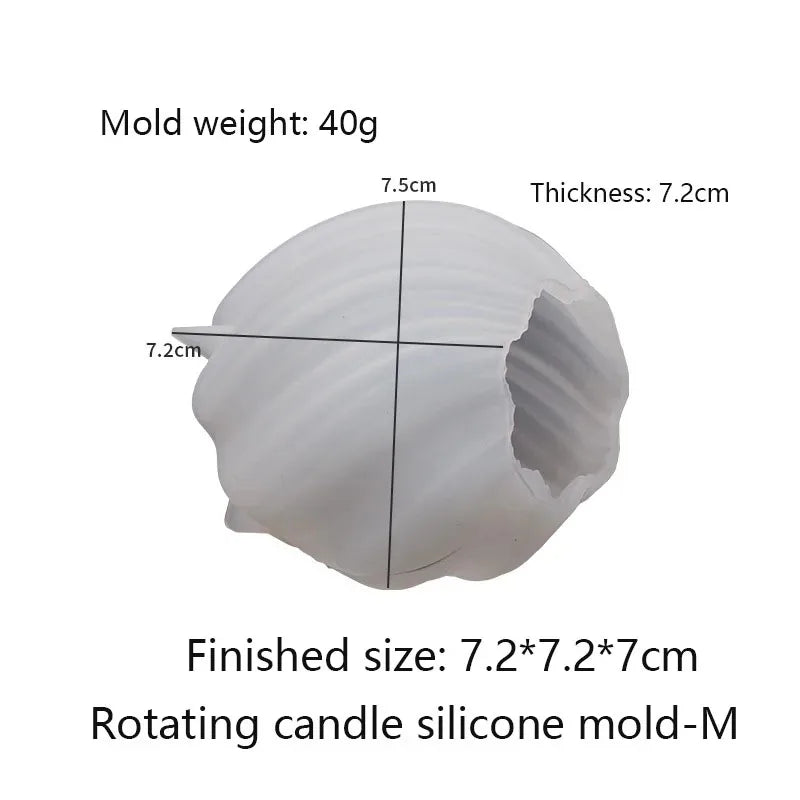 Silicone Mold: 3D Rotating Pillar Candle Mold - Geometric Wave Silicone Mould