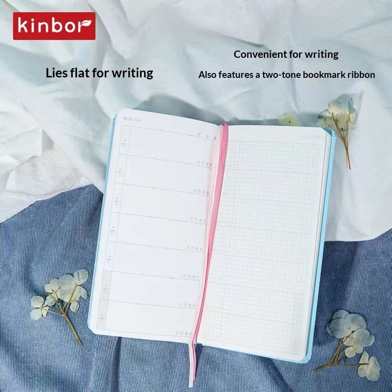 Kinbor Undated Weekly Planner Notebook, 2 Pages Per Week Illustrated Hardcover Journal with To-Do List, Portable Student Plan