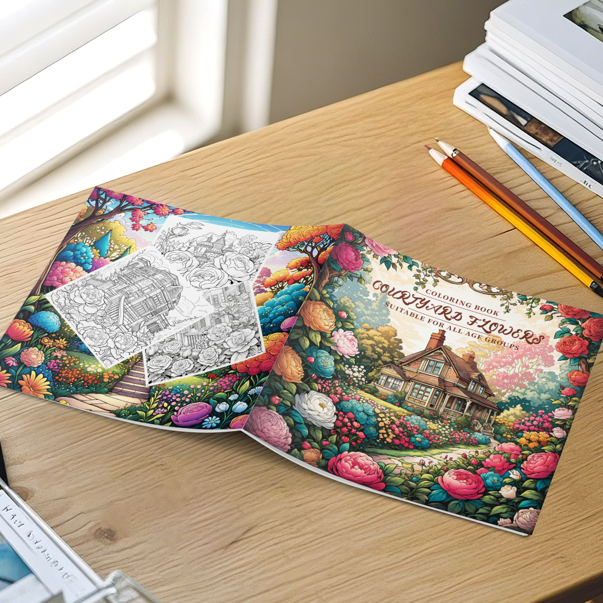 Garden Flowers Coloring Book: Relax & Unwind for Adults
