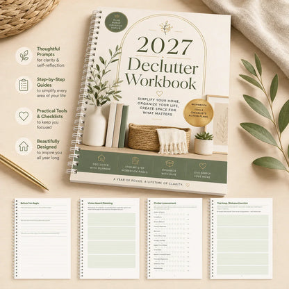 54 Pages Declutter Workbook Planner Journal Ultimate Guide to Organize Home, Clear Chaos, Declutter Room, Cleaning Goals