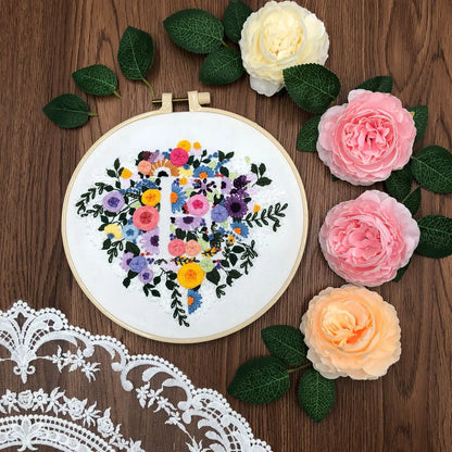 Embroidery Set: Floral Cross Stitch Kit for Beginners
