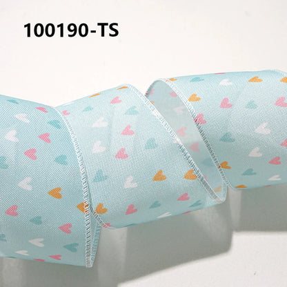Easter Wired Edge Ribbon 63mm - 5 Yards for DIY Crafts