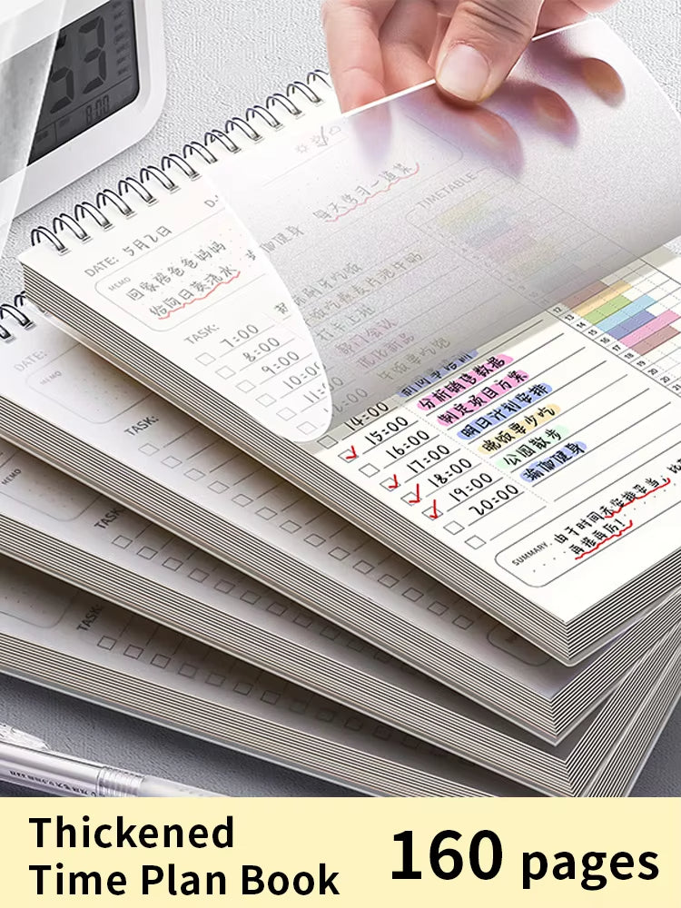 A5 Daily Planner Notebook - 160 Pages for Office & School