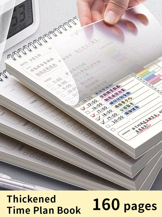 A5 Daily Planner Notebook - 160 Pages for Office & School