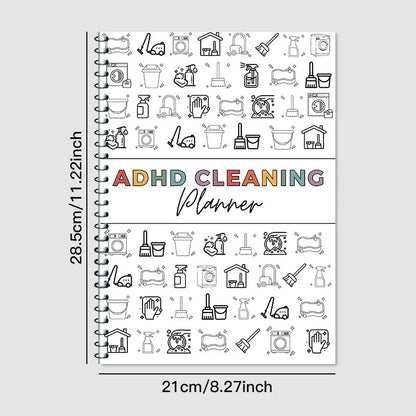 ADHD Cleaning Planner Book Bundle – Includes Home Cleaning Schedule, Weekly, Monthly, Year-Round Cleanliness Tips, Family Chore Chart