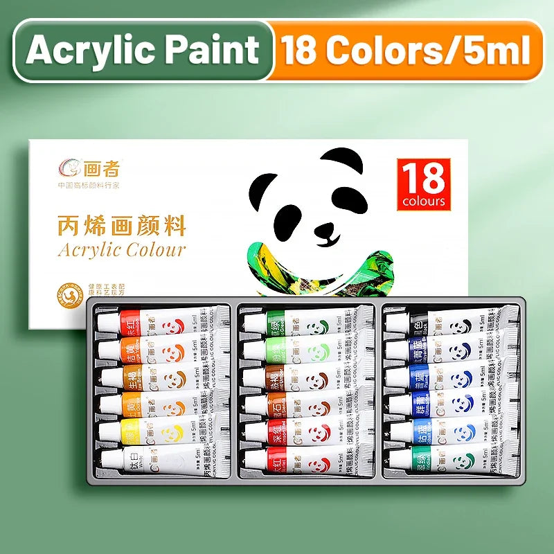 Acrylic Paint Set 12/18/24 Colors - Water-Proof Rich Pigments