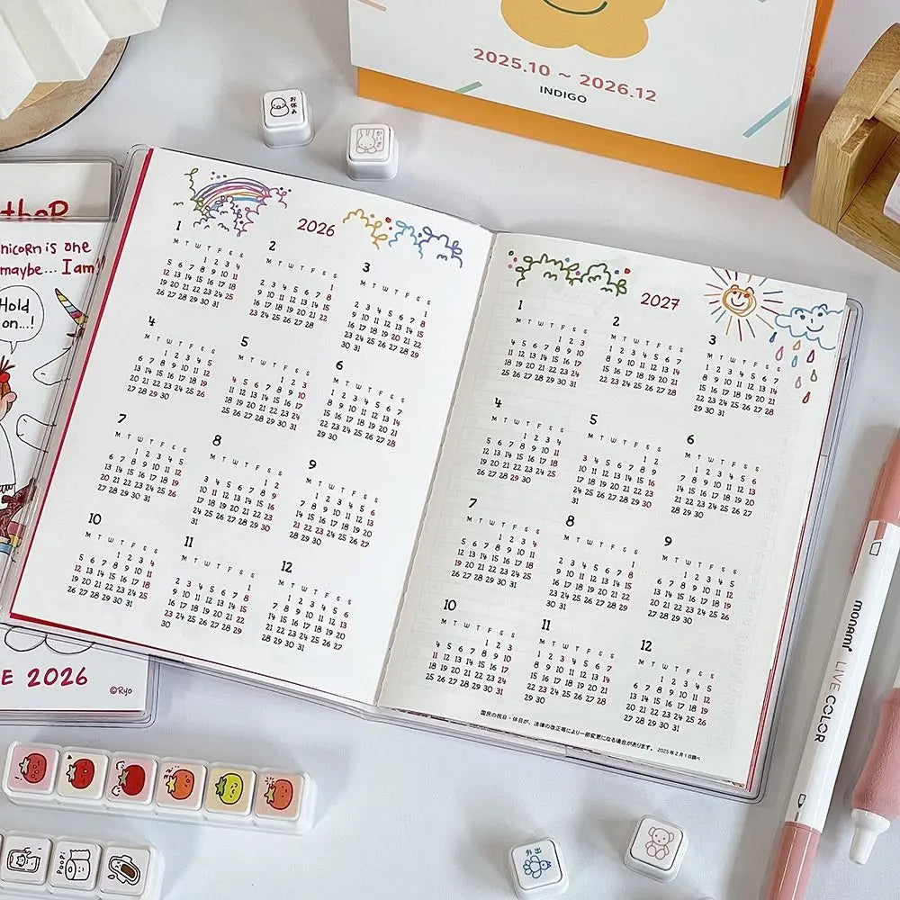 Cute Coco Girl 2026 Planner Book with Calendar Color Inner Page Agenda Book Cartoon DIY To Do List Notepad School Supplies