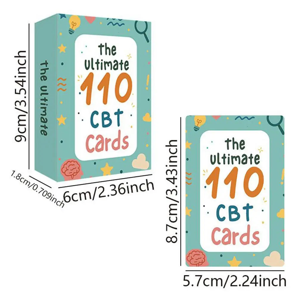 110pcs/set Cognitive Behavioral Therapy Cards CBT Flashcards Mindfulness Tools for Anxiety & Stress Relief, Adults Teens Therapy