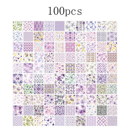 Scrapbooking Vintage Paper Set: 100pcs Retro Stationery & Scrapbooking