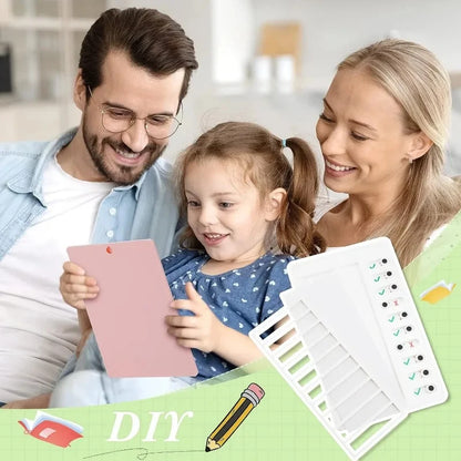 1 Set Kids Chore Tracker Kit | 5 Blank Detachable Cards + Punch Plastic Board, Daily Task & Schedule Planner