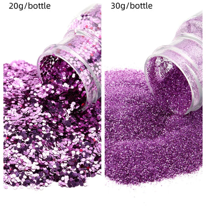 Glitters Sprinkles Powder: Colorful Hexagonal Nail Art