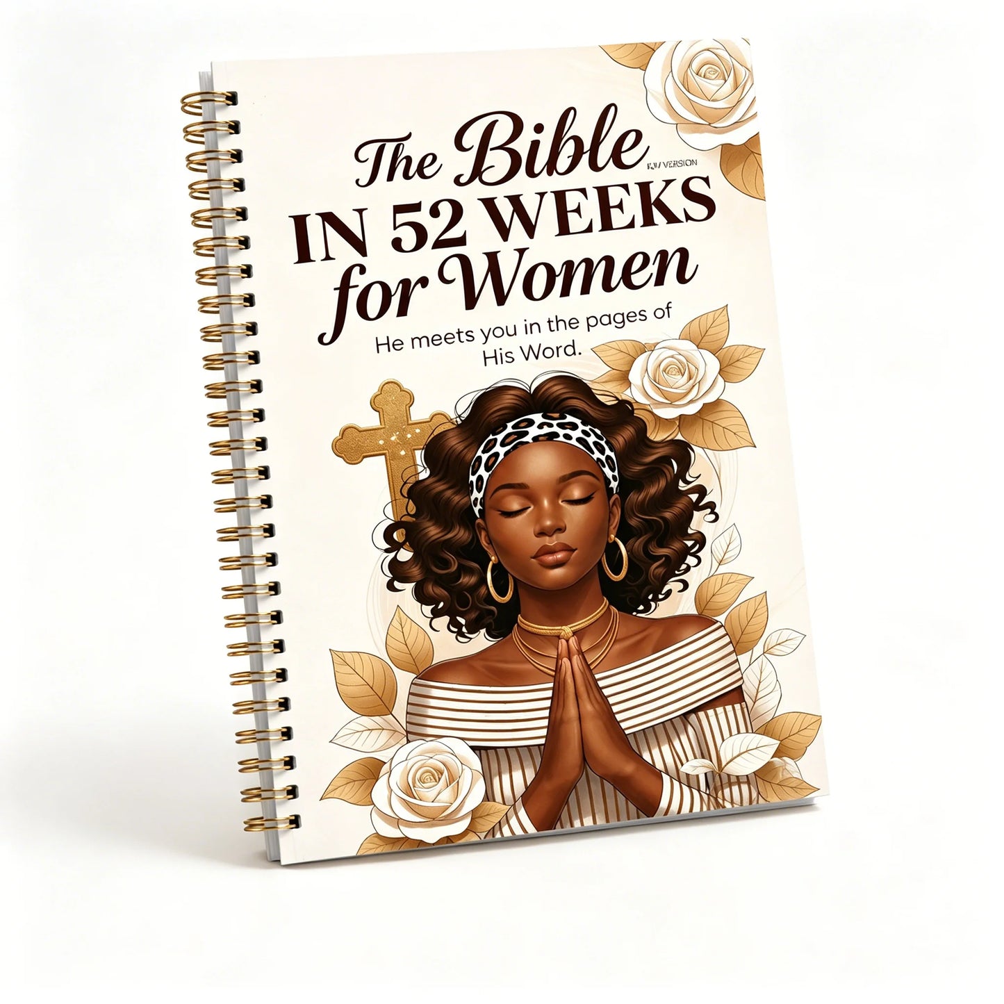 Floral Bible Study Planner Notebook | 52 Week Christian Devotional Journal Spiral Bound Organizer for Women