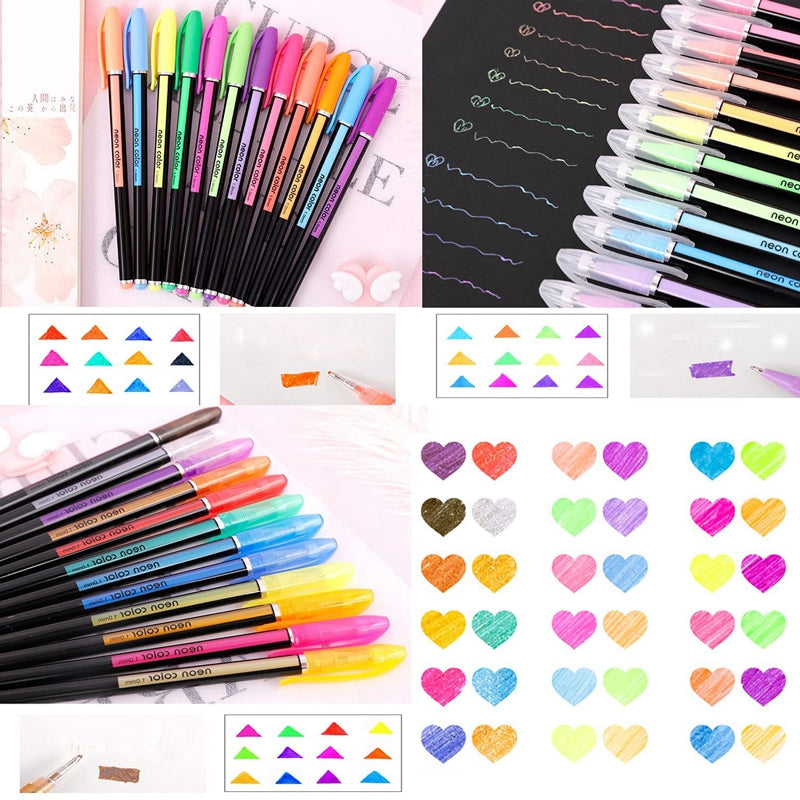 Gel Pens: Metallic Glitter Gel Pens 12/24Pcs for Art & Journals