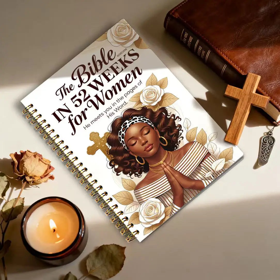 Floral Bible Study Planner Notebook | 52 Week Christian Devotional Journal Spiral Bound Organizer for Women