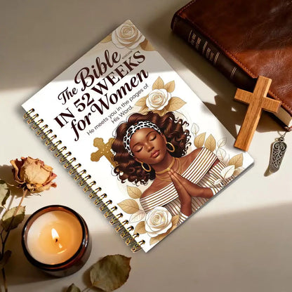 Floral Bible Study Planner Notebook | 52 Week Christian Devotional Journal Spiral Bound Organizer for Women