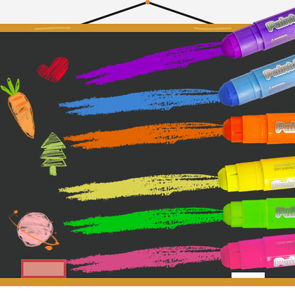 Oil Pastels: Neon Tempera Paint Sticks - No Mess, Quick Dry, Washable Fun