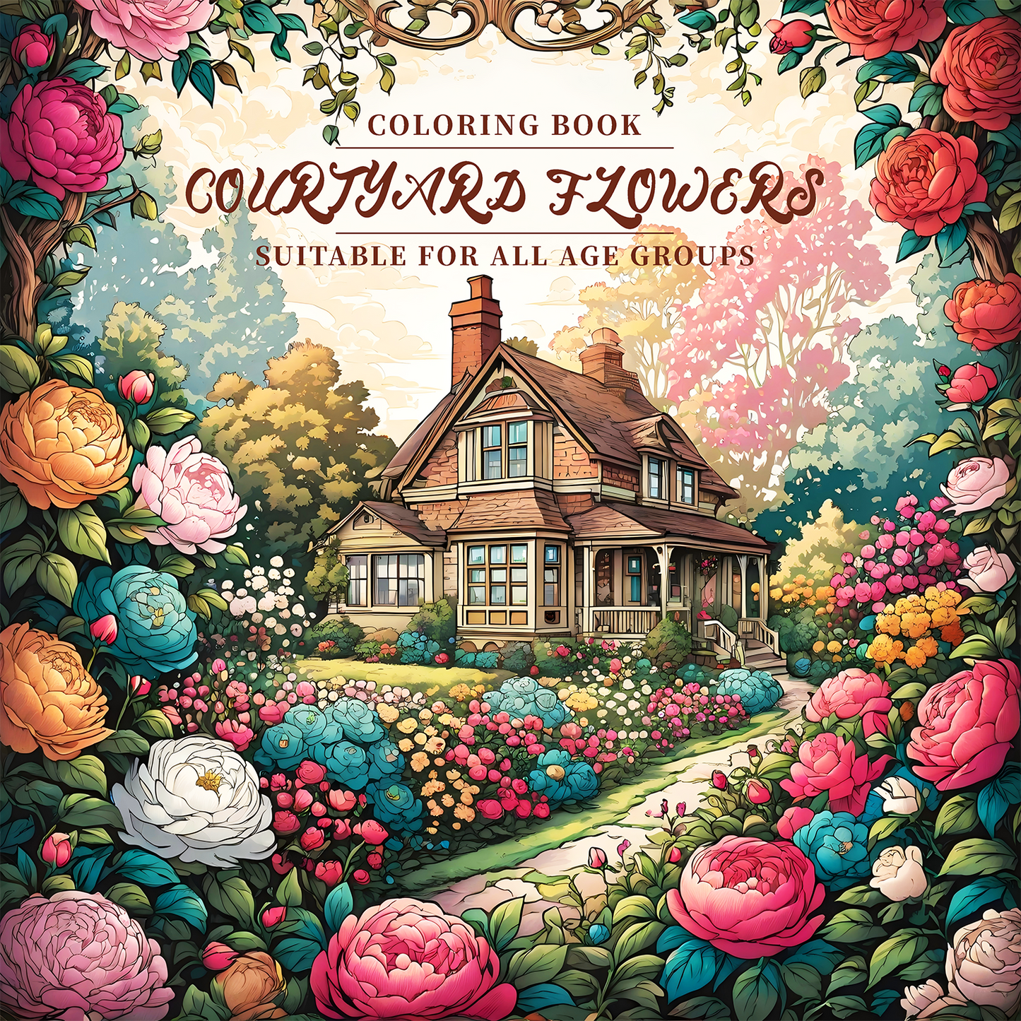 Garden Flowers Coloring Book: Relax & Unwind for Adults