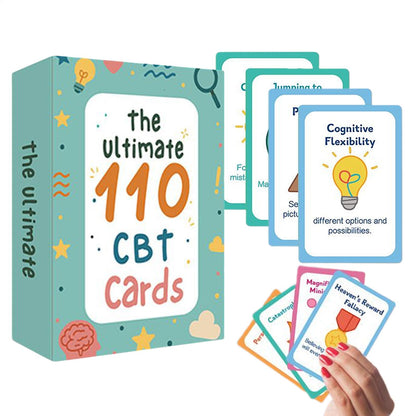 110pcs/set Cognitive Behavioral Therapy Cards CBT Flashcards Mindfulness Tools for Anxiety & Stress Relief, Adults Teens Therapy