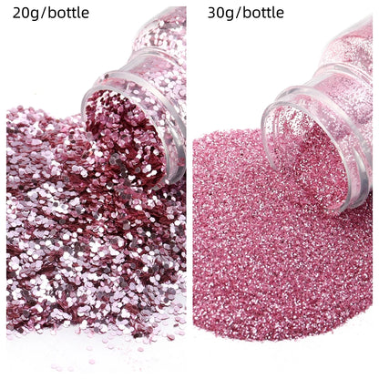 Glitters Sprinkles Powder: Colorful Hexagonal Nail Art