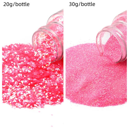 Glitters Sprinkles Powder: Colorful Hexagonal Nail Art