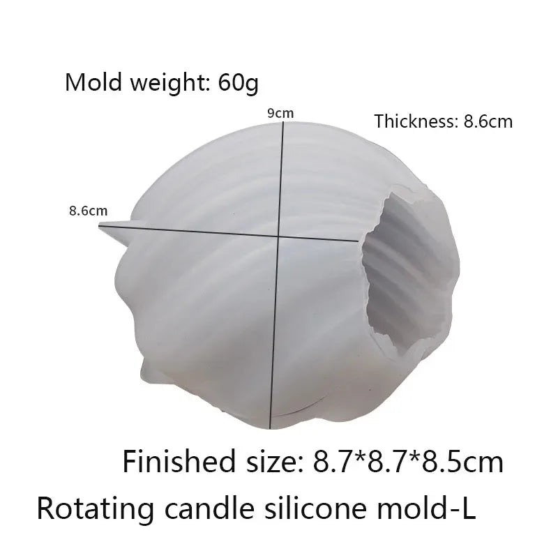 Silicone Mold: 3D Rotating Pillar Candle Mold - Geometric Wave Silicone Mould